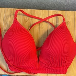 Shade Shore Red Underwire Bikini Top